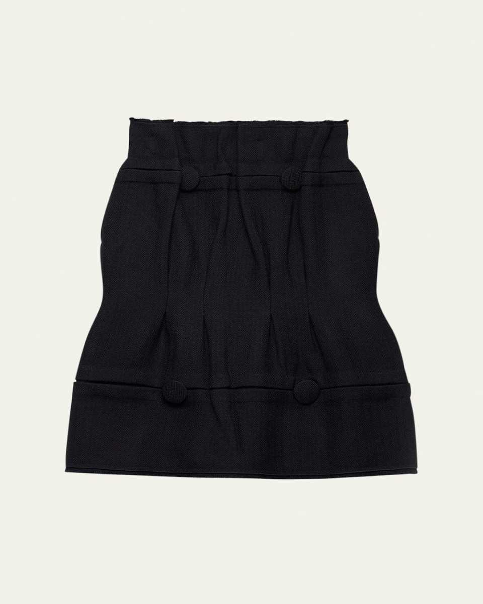 Wool Bubble Midi Skirt